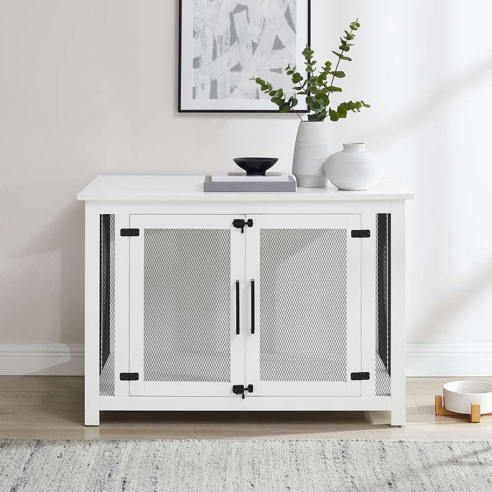 Crosley Furniture - Dane Credenza Dog Crate White - CF4504-WH veiw 3