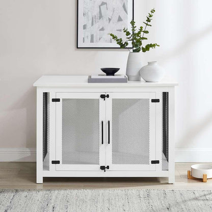 Crosley Furniture - Dane Credenza Dog Crate White - CF4504-WH veiw 3