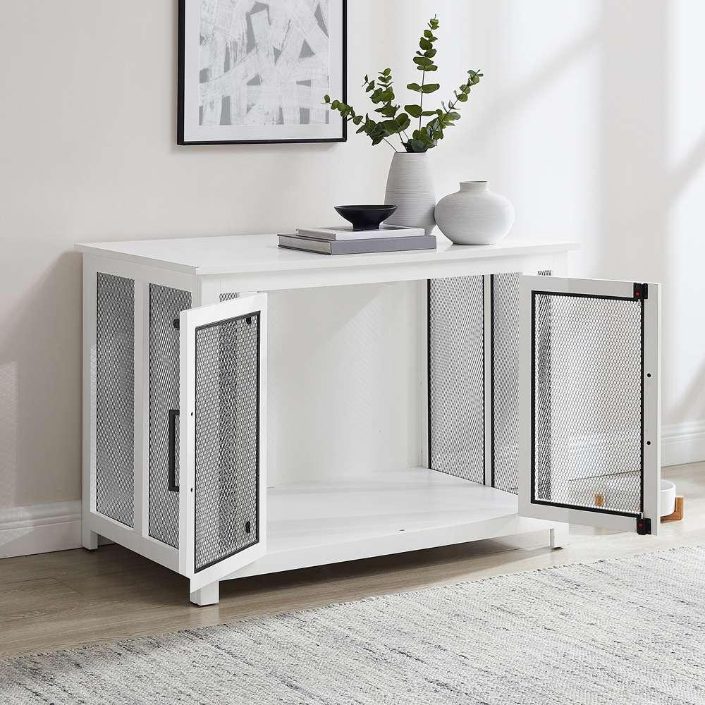 Crosley Furniture - Dane Credenza Dog Crate White - CF4504-WH veiw 4