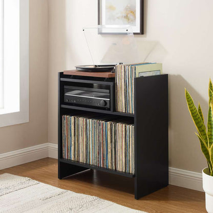 Crosley Furniture - Portland Record Player Stand Record Player Stand - CF1145-BK veiw 2