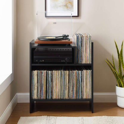 Crosley Furniture - Portland Record Player Stand Record Player Stand - CF1145-BK veiw 3