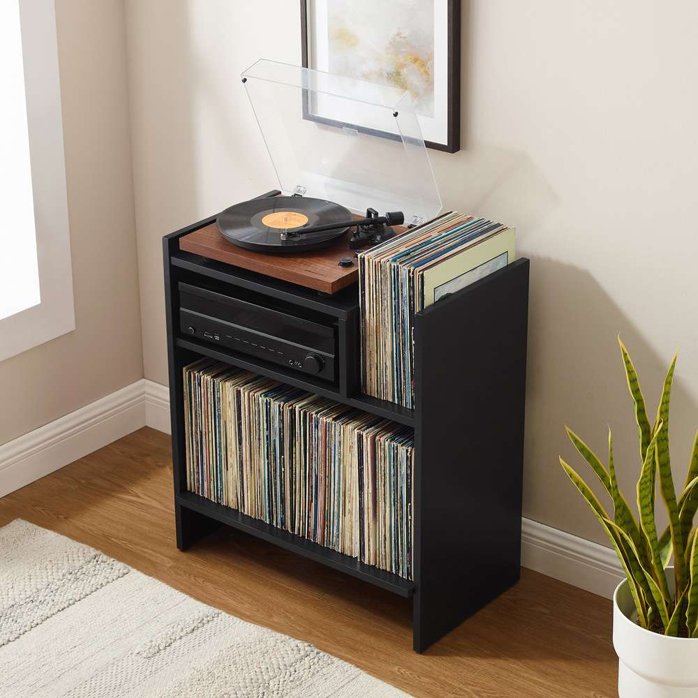 Crosley Furniture - Portland Record Player Stand Record Player Stand - CF1145-BK veiw 4