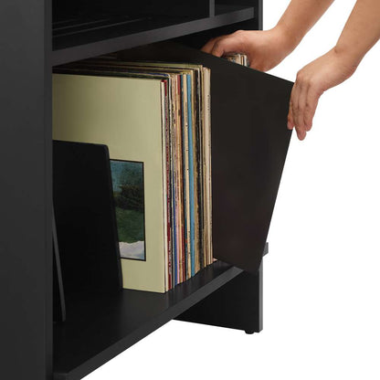 Crosley Furniture - Portland Record Player Stand Record Player Stand - CF1145-BK veiw 8