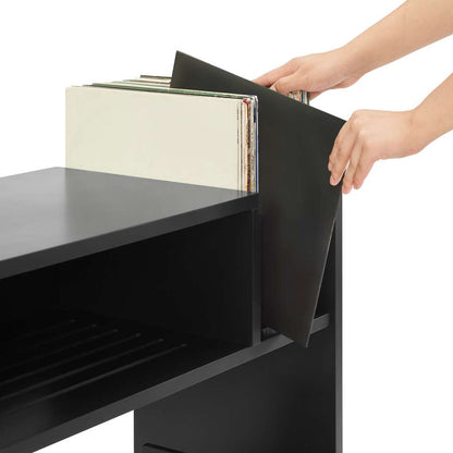 Crosley Furniture - Portland Record Player Stand Record Player Stand - CF1145-BK veiw 9