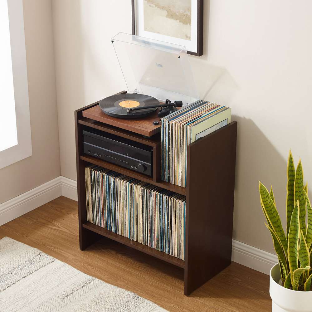 Crosley Furniture - Portland Record Player Stand Record Player Stand - CF1145-BR veiw 4