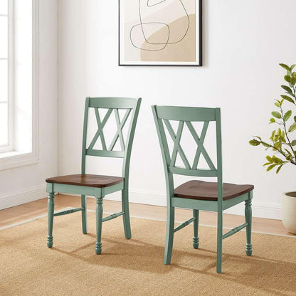 Crosley Furniture - Shelby 2-Piece Dining Chair Set Distressed Teal - 2 Chairs - CF501018-TL veiw 2
