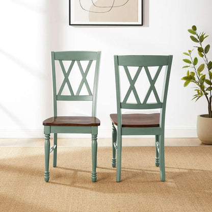 Crosley Furniture - Shelby 2-Piece Dining Chair Set Distressed Teal - 2 Chairs - CF501018-TL veiw 3