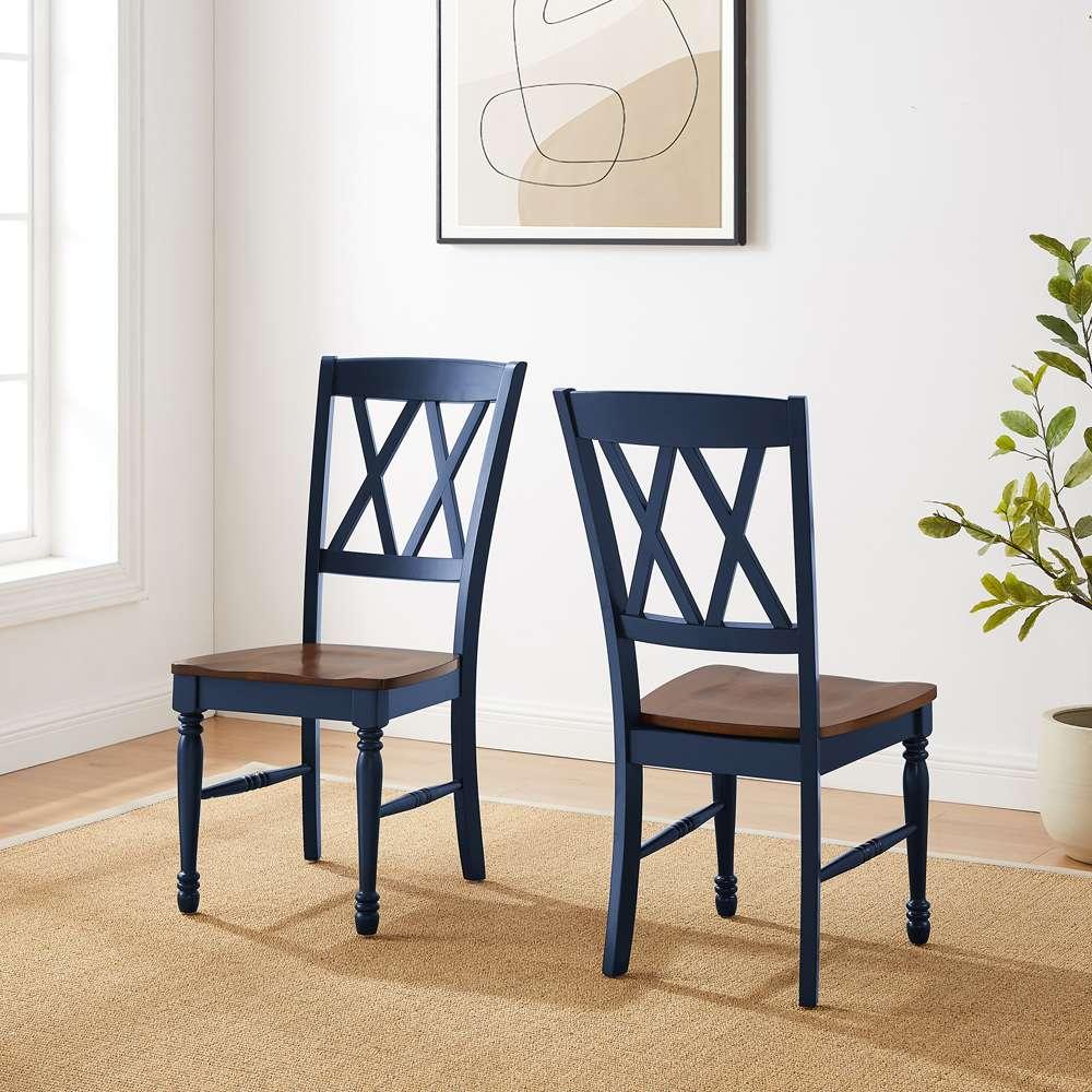 Crosley Furniture - Shelby 2-Piece Dining Chair Set Navy - 2 Chairs - CF501018-NV veiw 2