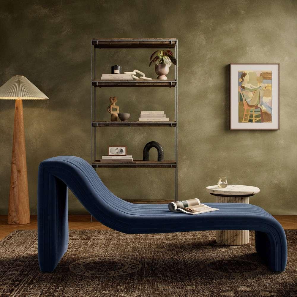 Four Hands - Augustine Chaise Lounge - Sapphire Navy - 229871-001 veiw 4