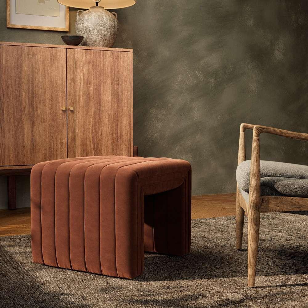 Four Hands - Augustine Ottoman-21in - Surrey Auburn - 108563-006 veiw 3