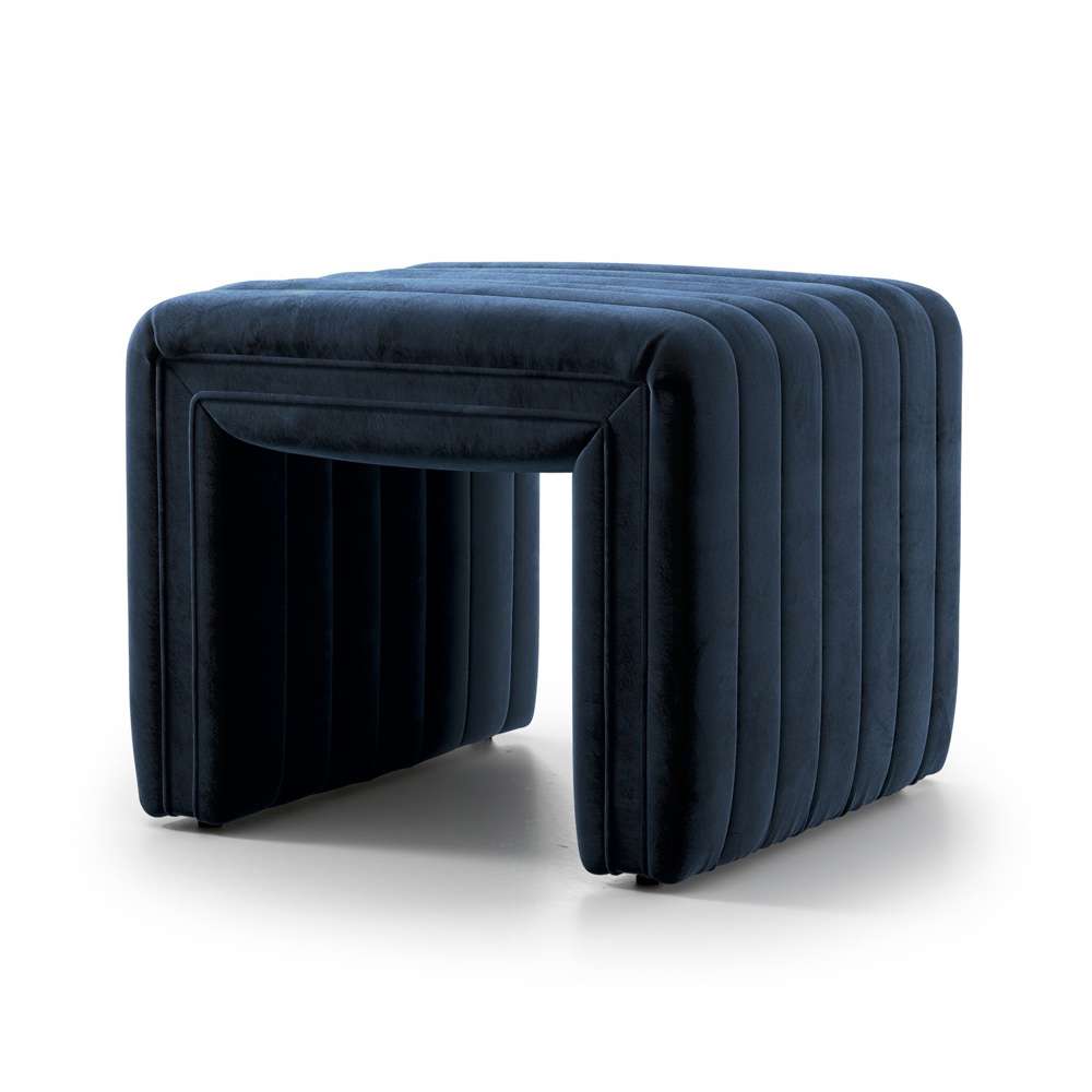 Four Hands - Augustine Ottoman-21in - Sapphire Navy - 108563-005 veiw 1