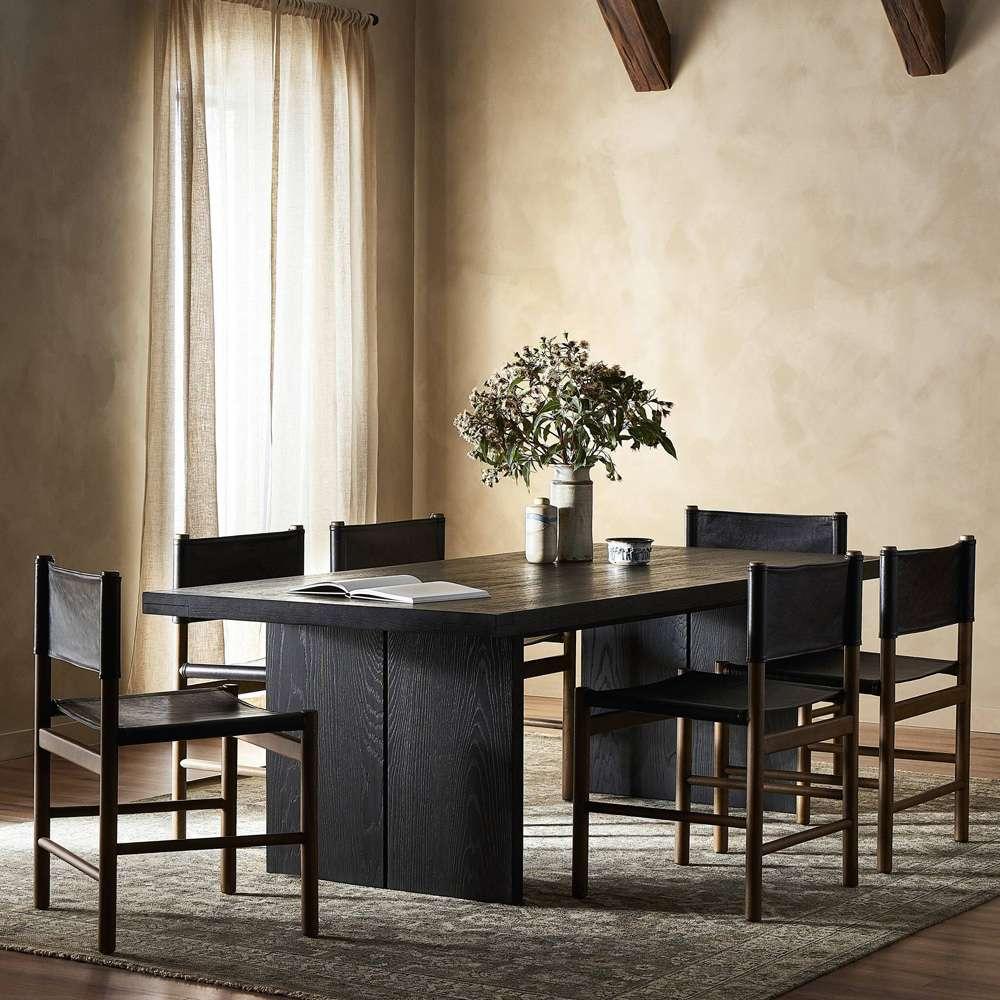 Four Hands - Bennett - Warby Dining Table 94in - Worn Black Oak - 235116-003 veiw 7