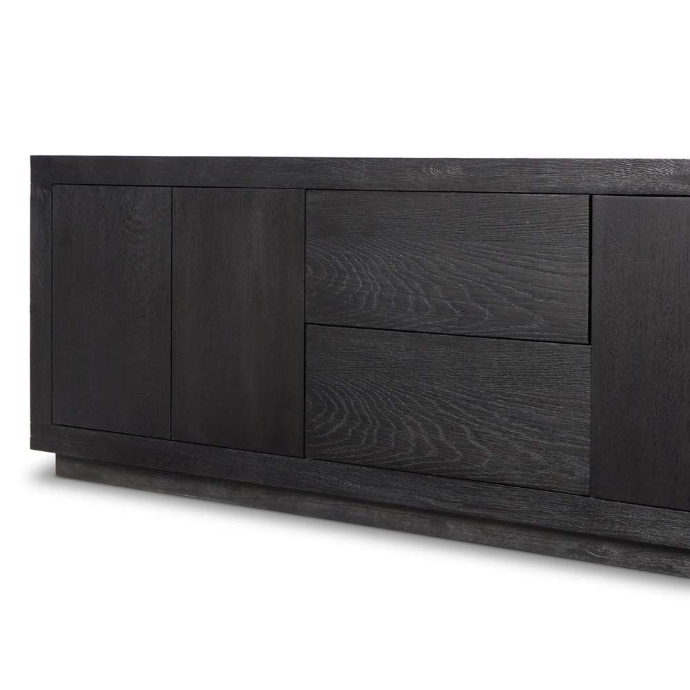 Four Hands - Bennett - Warby Media Console - Worn Black Oak - 236405-003 veiw 5