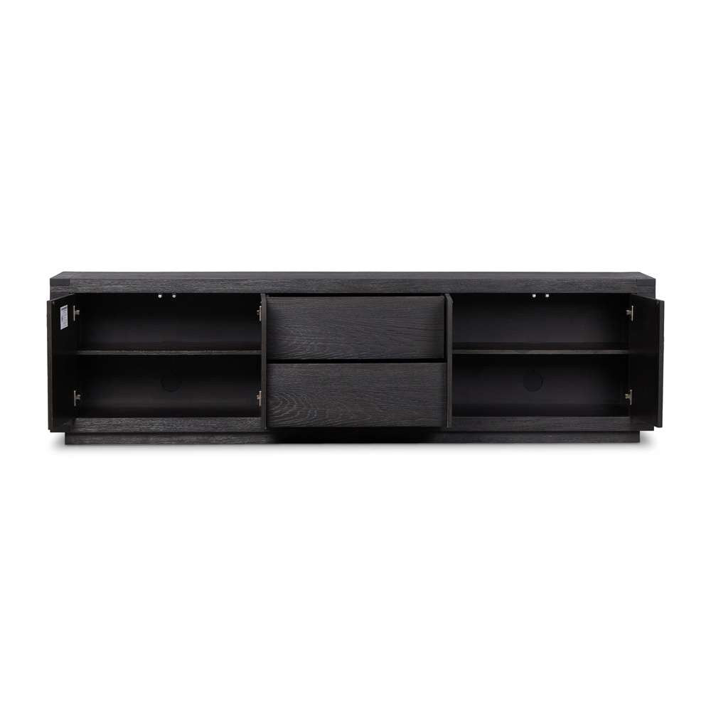 Four Hands - Bennett - Warby Media Console - Worn Black Oak - 236405-003 veiw 10