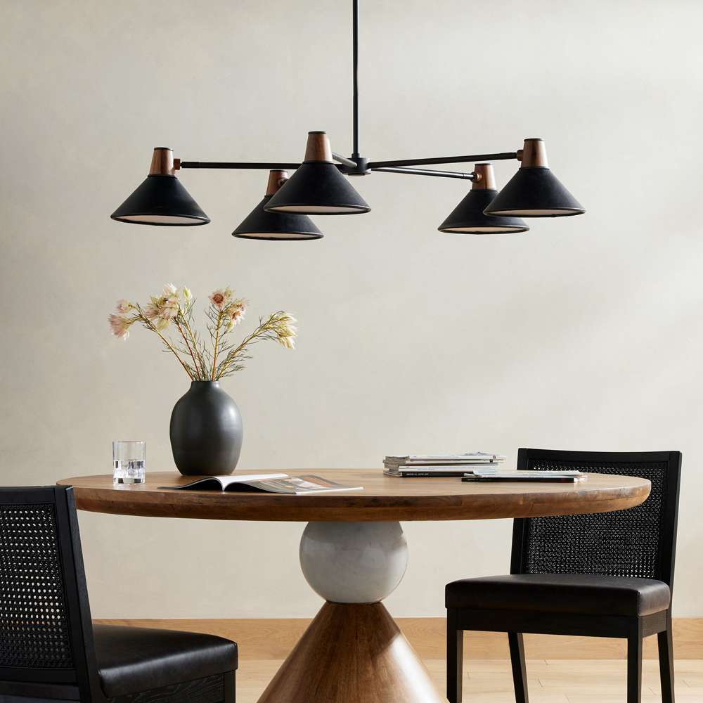 Four Hands - Deacon - Cullen Chandelier - Black Leather - 231907-002 veiw 8