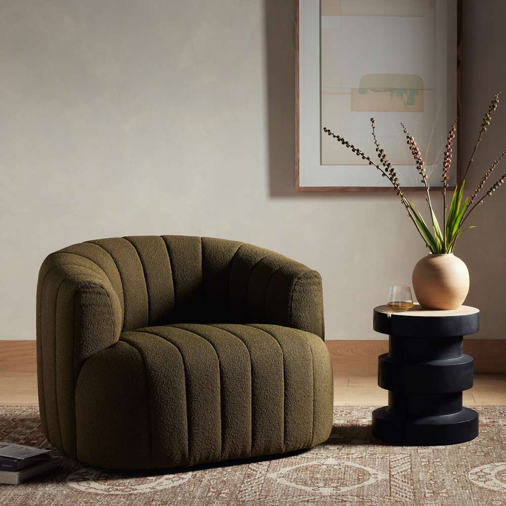 Four Hands - Elliana Swivel Chair - FIQA Boucle Olive - 235243-007 veiw 5