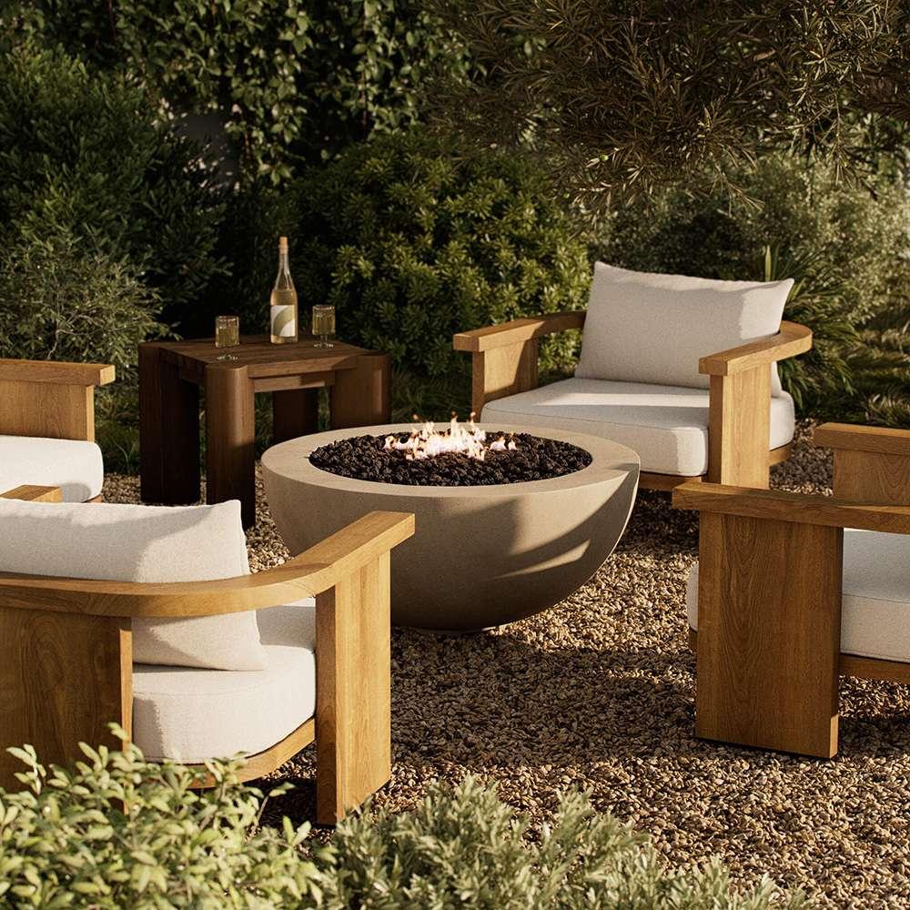 Four Hands - Falco - Bronson Outdoor Fire Table - Natural Concrete - Natural Gas - 243856-002 veiw 2