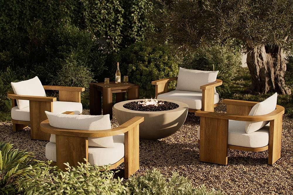Four Hands - Falco - Bronson Outdoor Fire Table - Natural Concrete - Natural Gas - 243856-002 veiw 3