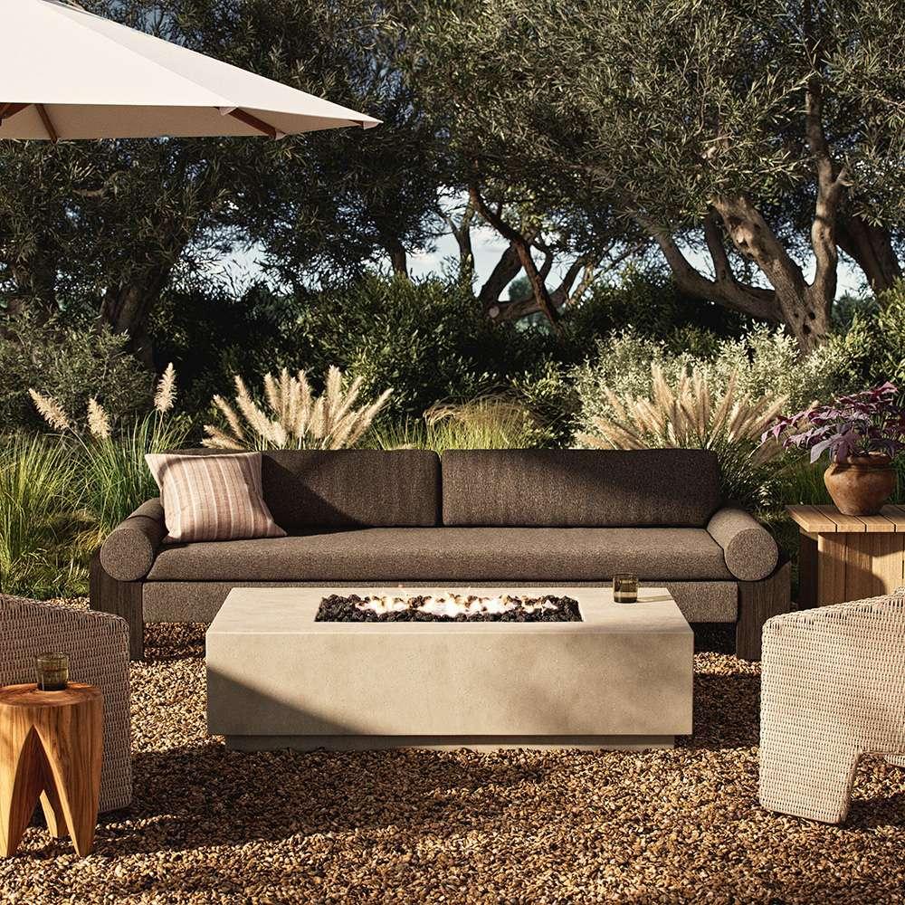 Four Hands - Falco - Kenton Outdoor Fire Table - Natural Concrete - Natural Gas - 243859-002 veiw 2