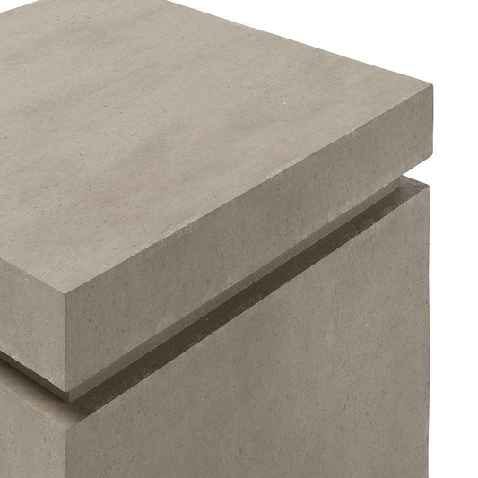 Four Hands - Falco - Posen Outdoor Square Propane Enclosure Table - Natural Concrete - 243844-001 veiw 2