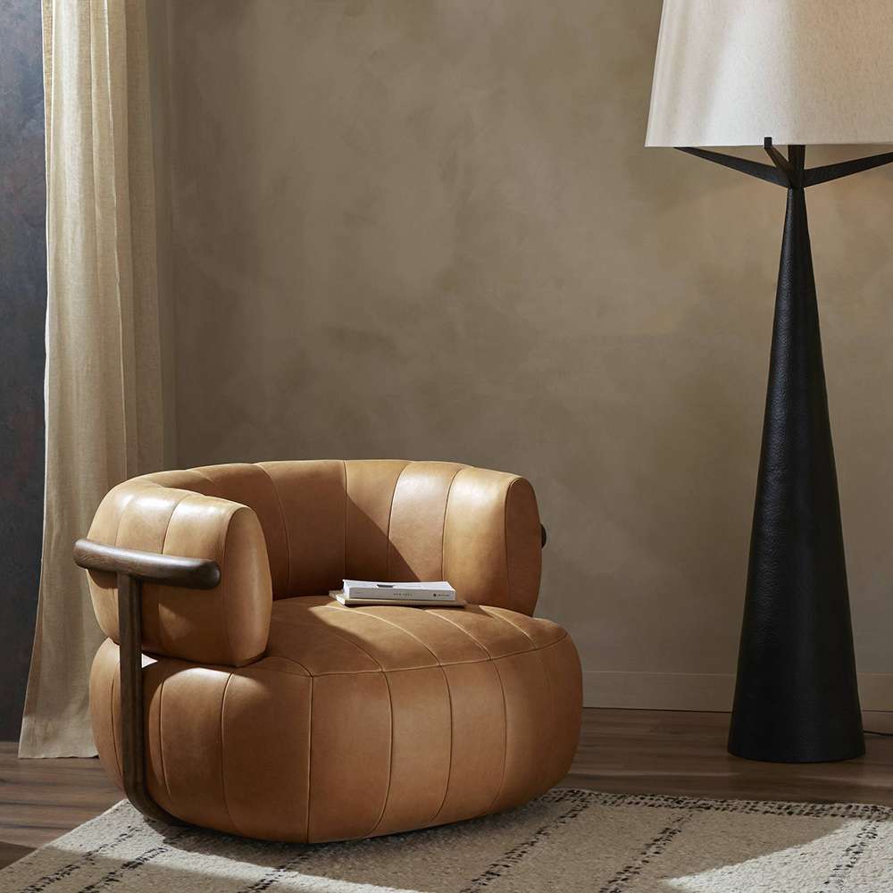 Four Hands - Farrow - Doss Swivel Chair - Palermo Cognac - 240673-002 veiw 11
