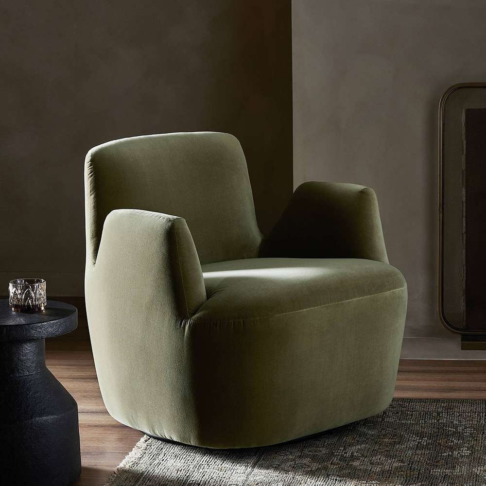 Four Hands - Farrow - Reed Swivel Chair - Sapphire Sage - 240664-002 veiw 11