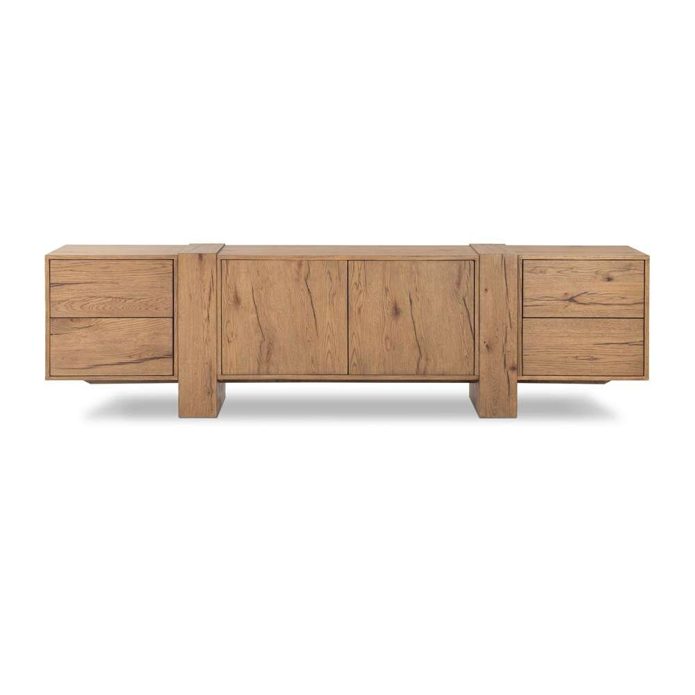 Four Hands - Haiden - Fisher Media Console - Rustic Amber Oak - 239728-001 veiw 1