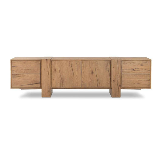 Four Hands - Haiden - Fisher Media Console - Rustic Amber Oak - 239728-001 veiw 1