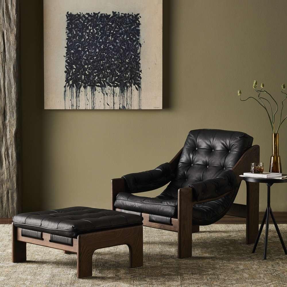 Four Hands - Halston Chair With Ottoman - Heirloom Black - 237803-003 veiw 6