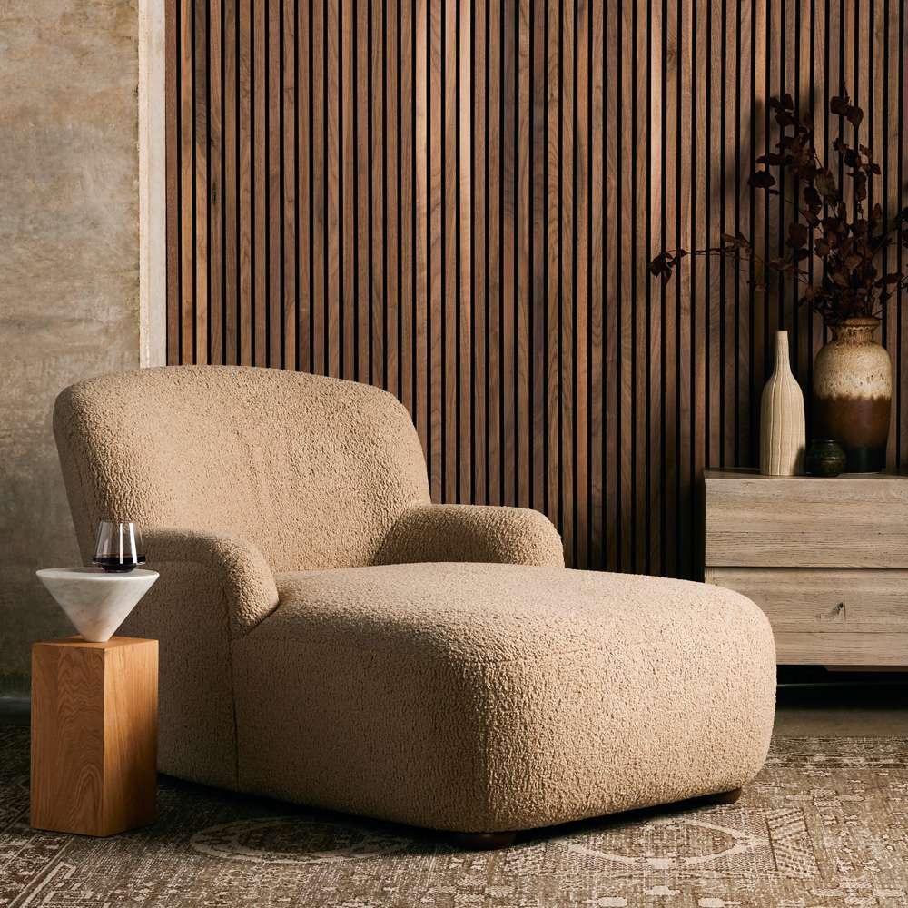 Four Hands - Kadon Chaise Lounge - Sheepskin Camel - 234693-001 veiw 5