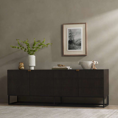 Four Hands - Kelby Closed Media Console - Gunmetal - 234758-003 veiw 4