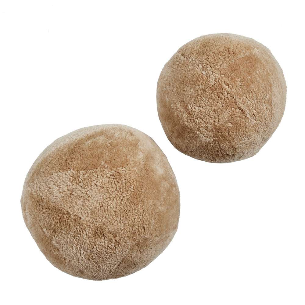 Four Hands - Mateo - Balle Shearling Pillow - Beige - Set 2 - 12.5in - 239837-001 veiw 6