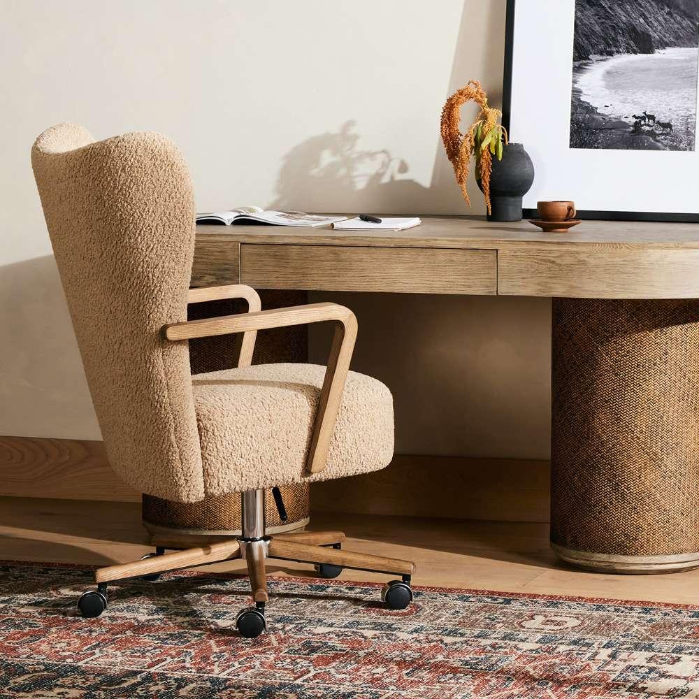 Four Hands - Melrose Desk Chair - Sheepskin Camel - 234109-001 veiw 5
