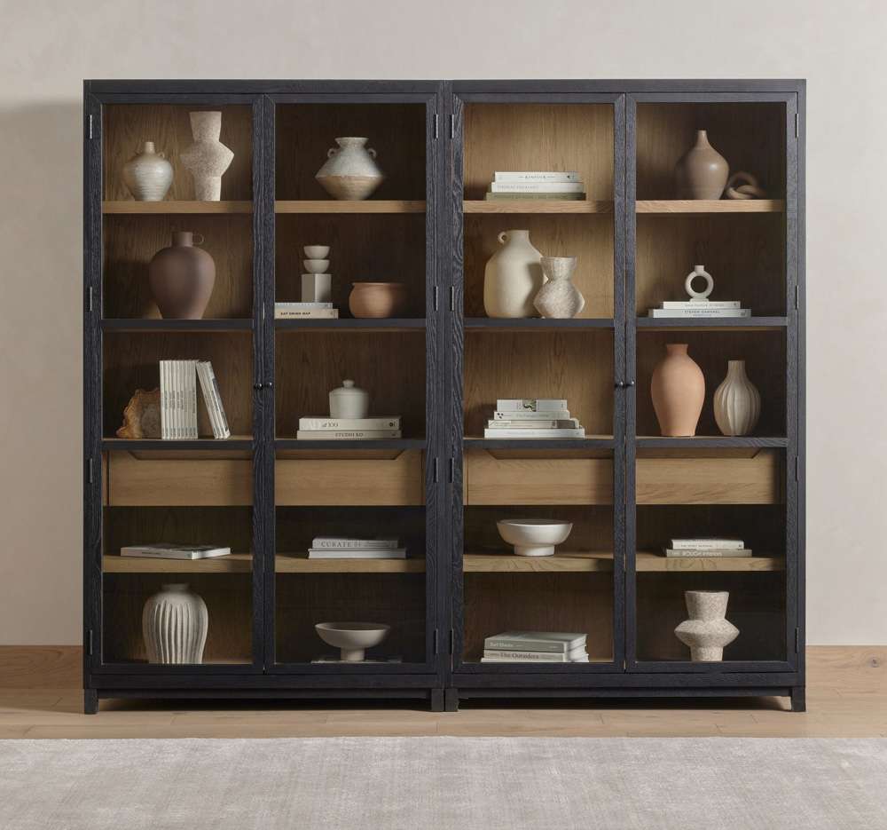 Four Hands - Millie Double Cabinet - Drifted Matte Black - 232216-001 veiw 7