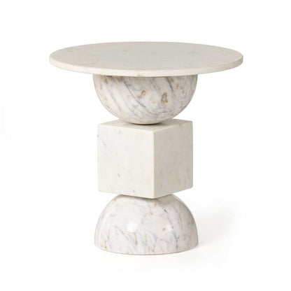 Four Hands - Neda End Table - Polished White Marble - 228902-003 veiw 1