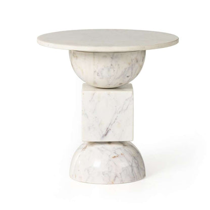 Four Hands - Neda End Table - Polished White Marble - 228902-003 veiw 2