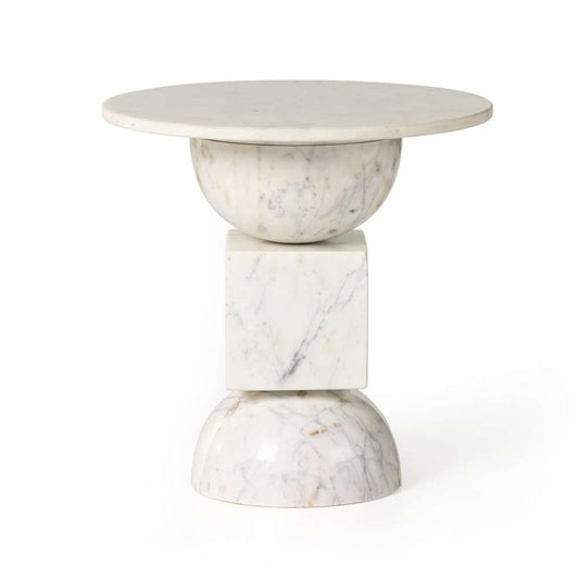 Four Hands - Neda End Table - Polished White Marble - 228902-003 veiw 2