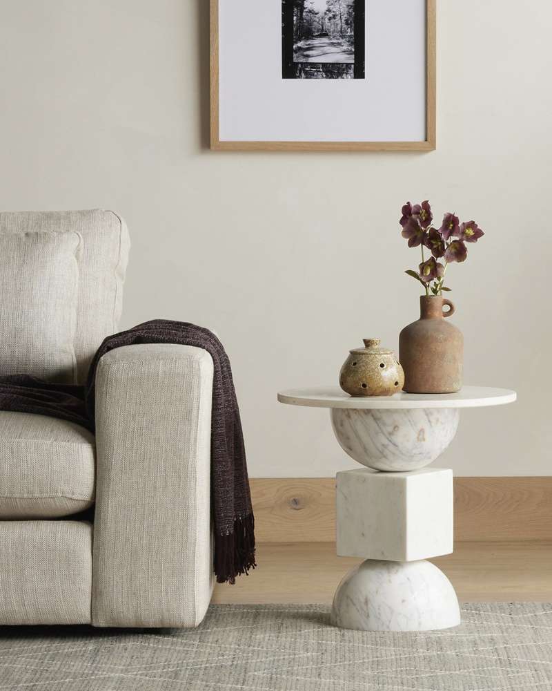 Four Hands - Neda End Table - Polished White Marble - 228902-003 veiw 4
