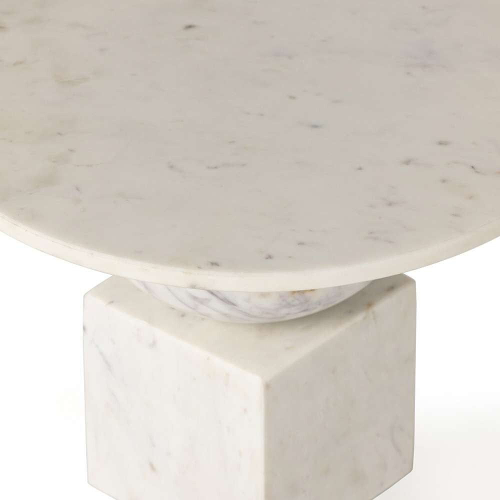 Four Hands - Neda End Table - Polished White Marble - 228902-003 veiw 8