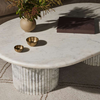 Four Hands - Oranda Coffee Table - Polished White Marble w/ Sealant - 233876-001 veiw 2