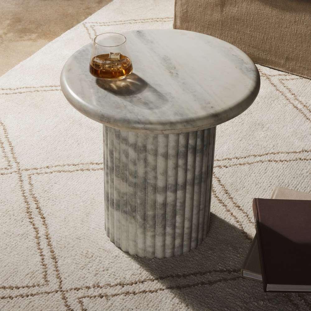 Four Hands - Oranda End Table - Polished White Marble w/ Sealant - 233874-001 veiw 3