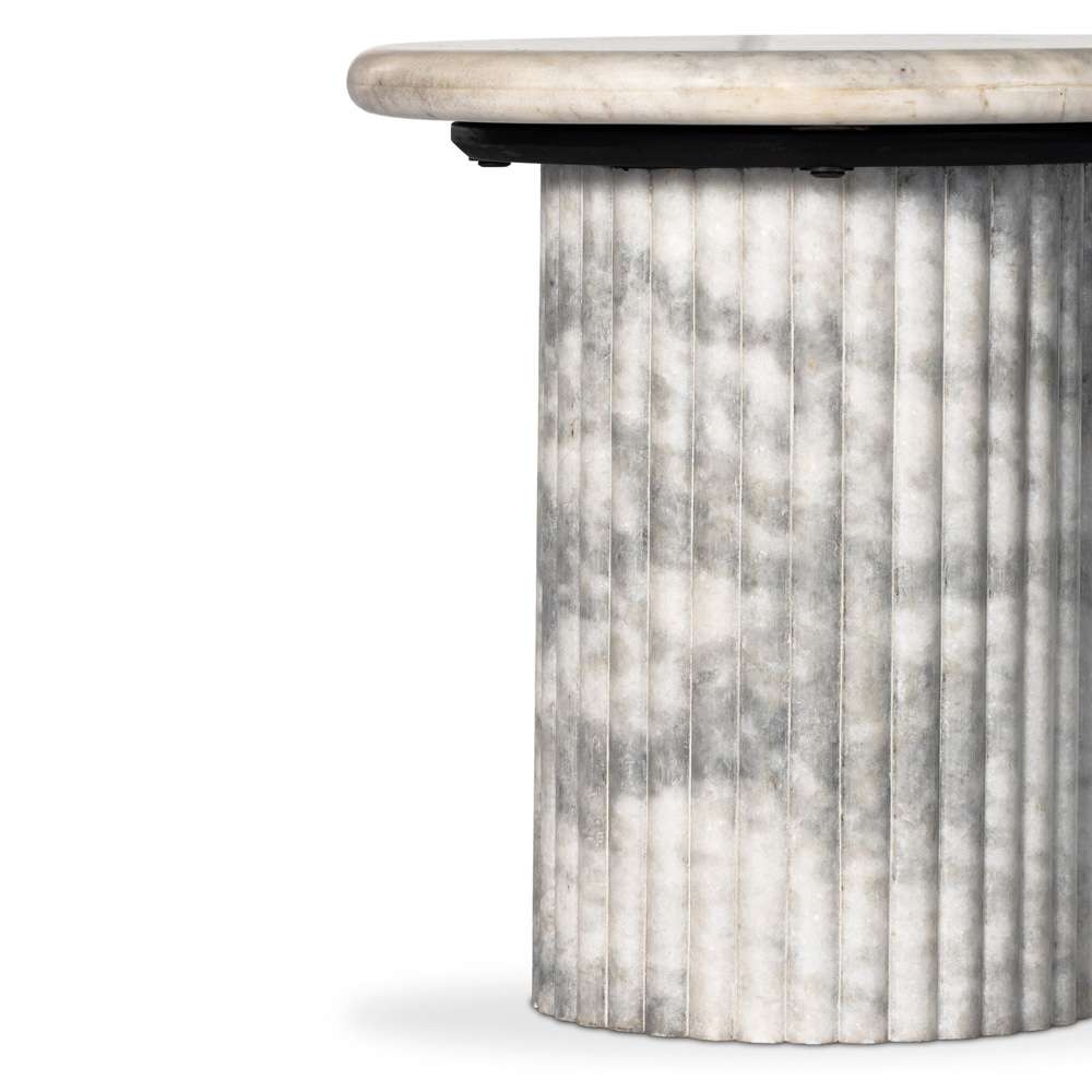 Four Hands - Oranda End Table - Polished White Marble w/ Sealant - 233874-001 veiw 7