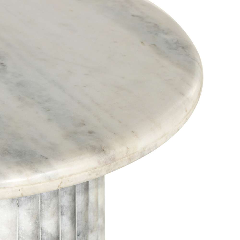 Four Hands - Oranda End Table - Polished White Marble w/ Sealant - 233874-001 veiw 9
