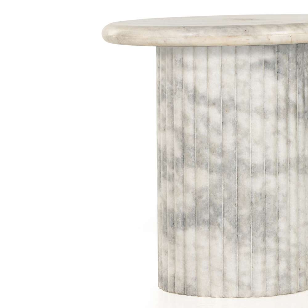 Four Hands - Oranda End Table - Polished White Marble w/ Sealant - 233874-001 veiw 10