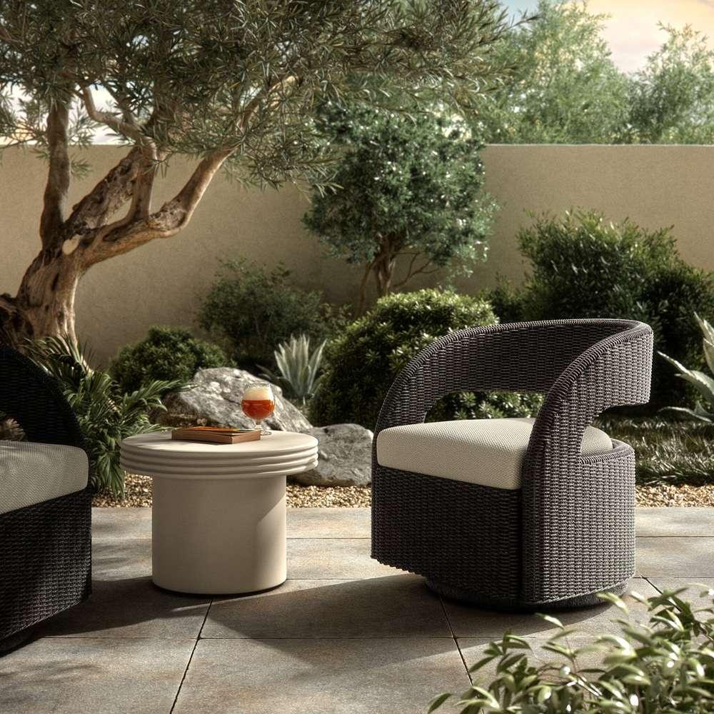 Four Hands - Providence - Hawkins Outdoor Swivel Chair - Vintage Coal - 237630-007 veiw 12