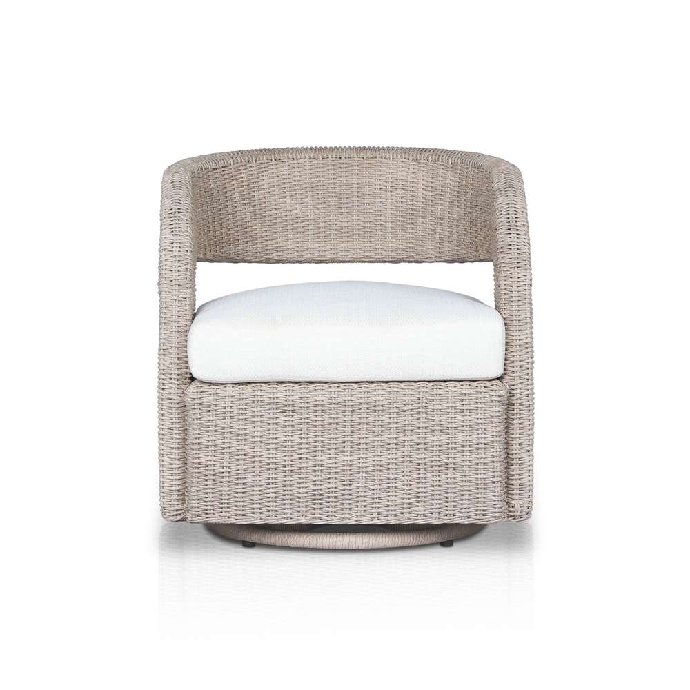 Four Hands - Providence - Hawkins Outdoor Swivel Chair - Vintage White - 237630-006 veiw 1