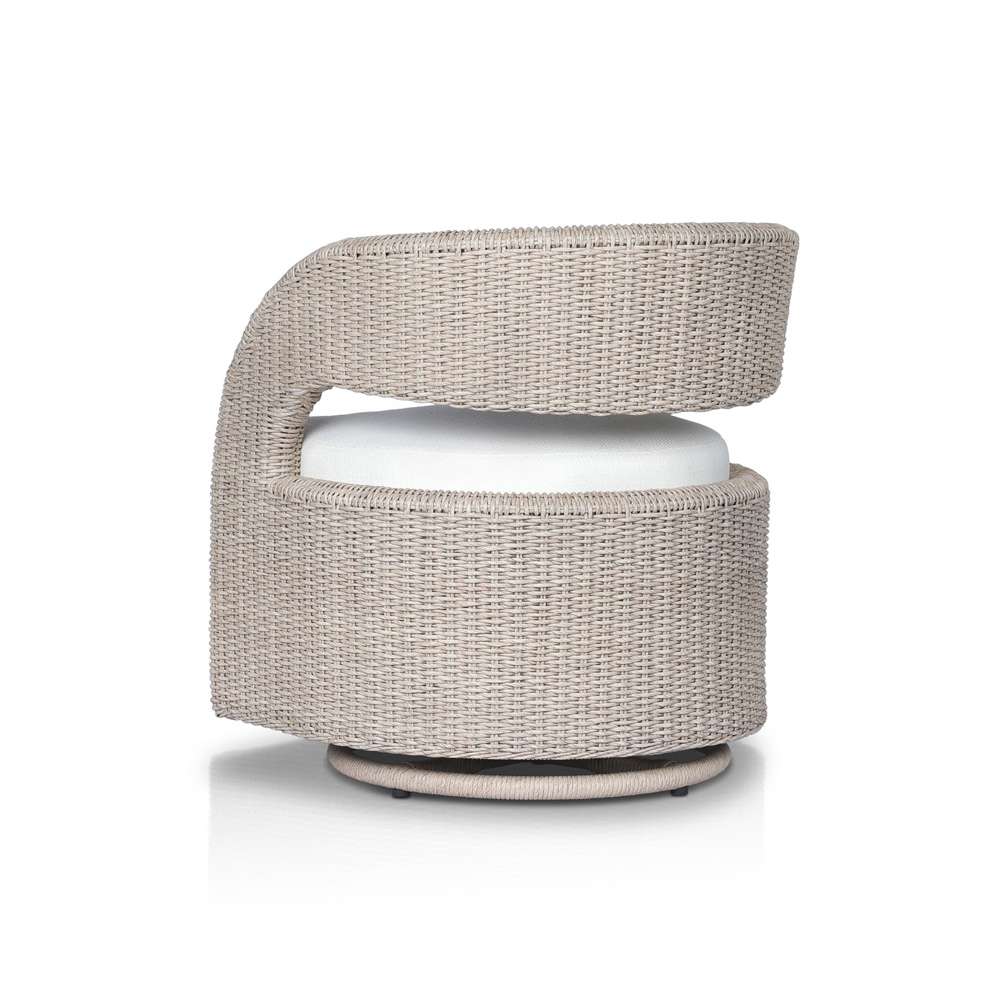 Four Hands - Providence - Hawkins Outdoor Swivel Chair - Vintage White - 237630-006 veiw 5