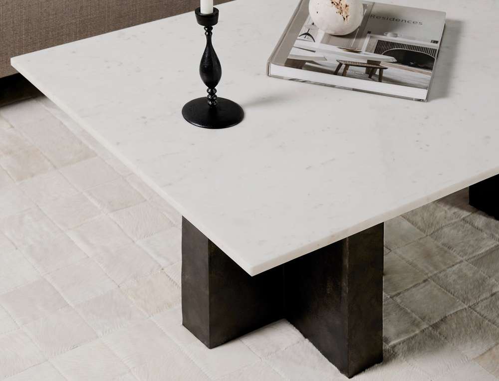 Four Hands - Terrell Coffee Table - Polished White Marble - 226616-001 veiw 6