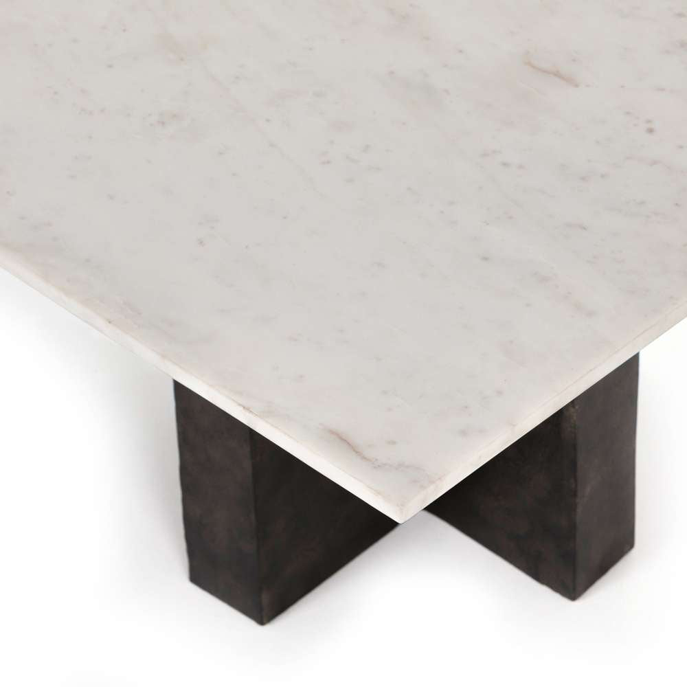 Four Hands - Terrell Coffee Table - Polished White Marble - 226616-001 veiw 7