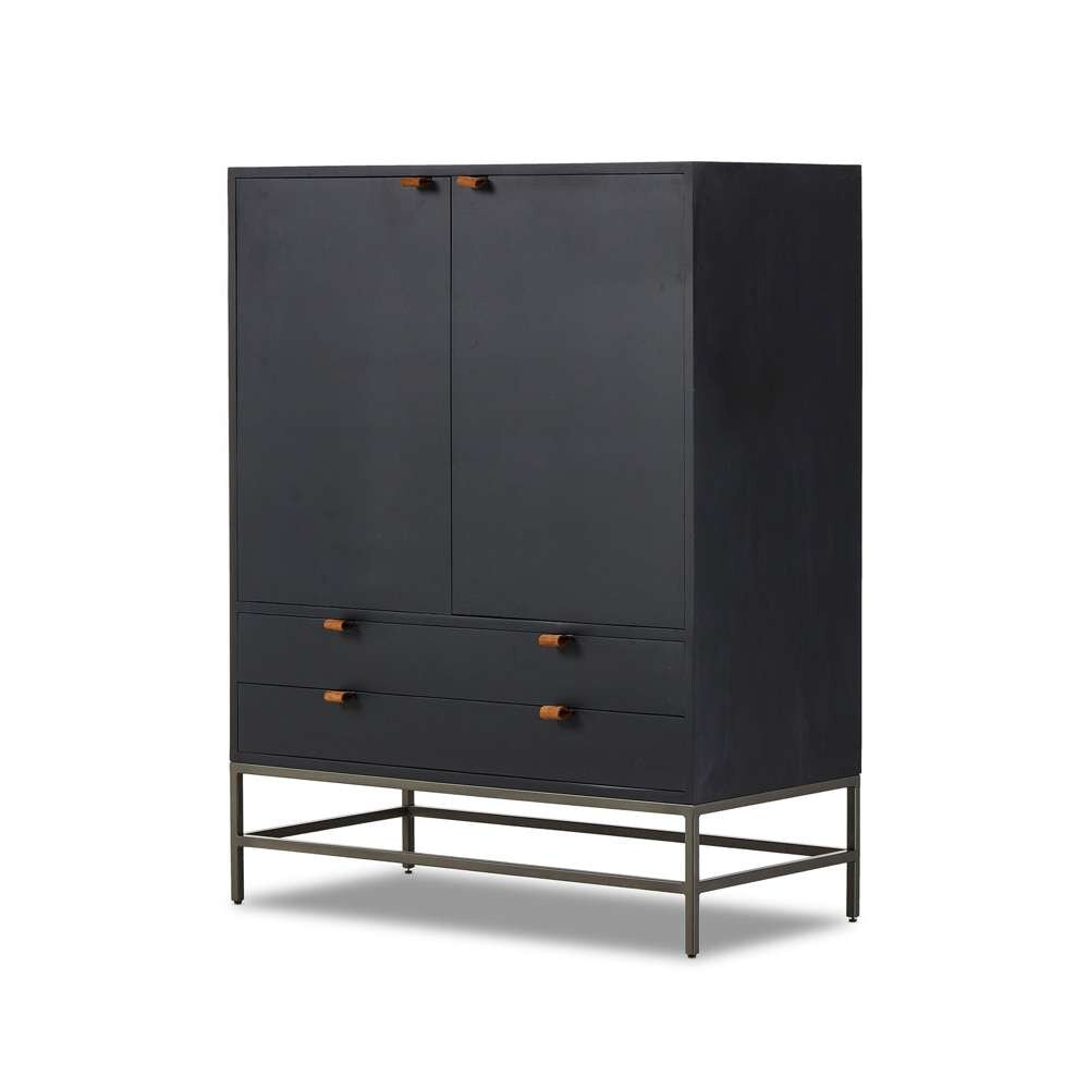 Four Hands - Trey Bar Cabinet - Black Wash Poplar - 236606-002 veiw 1